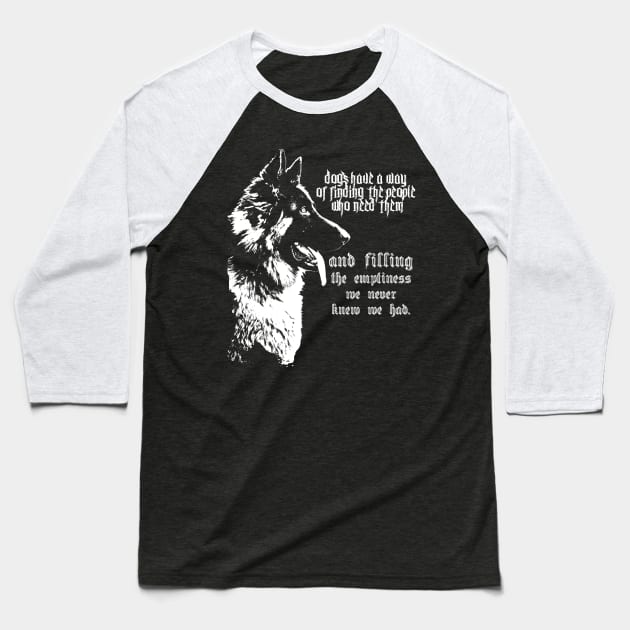 German Shepherd Dog Baseball T-Shirt by skeletals